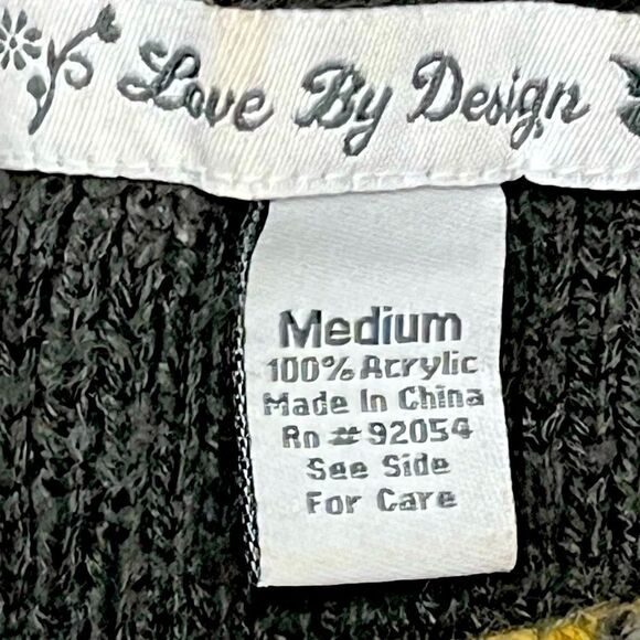 Love By Design Women’s Gray Poncho Sweater Short Sleeve Tribal Print Size Medium - Picture 3 of 5